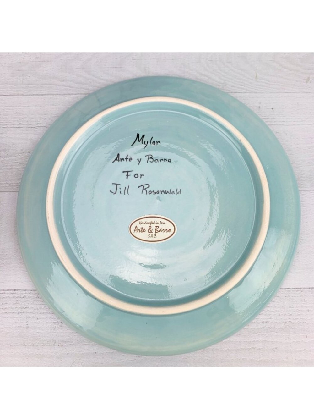 Jill Rosenwald Arte Y Barro Handcrafted Stoneware Unique Lunch Snack Plate Set 4 - Picture 5 of 12